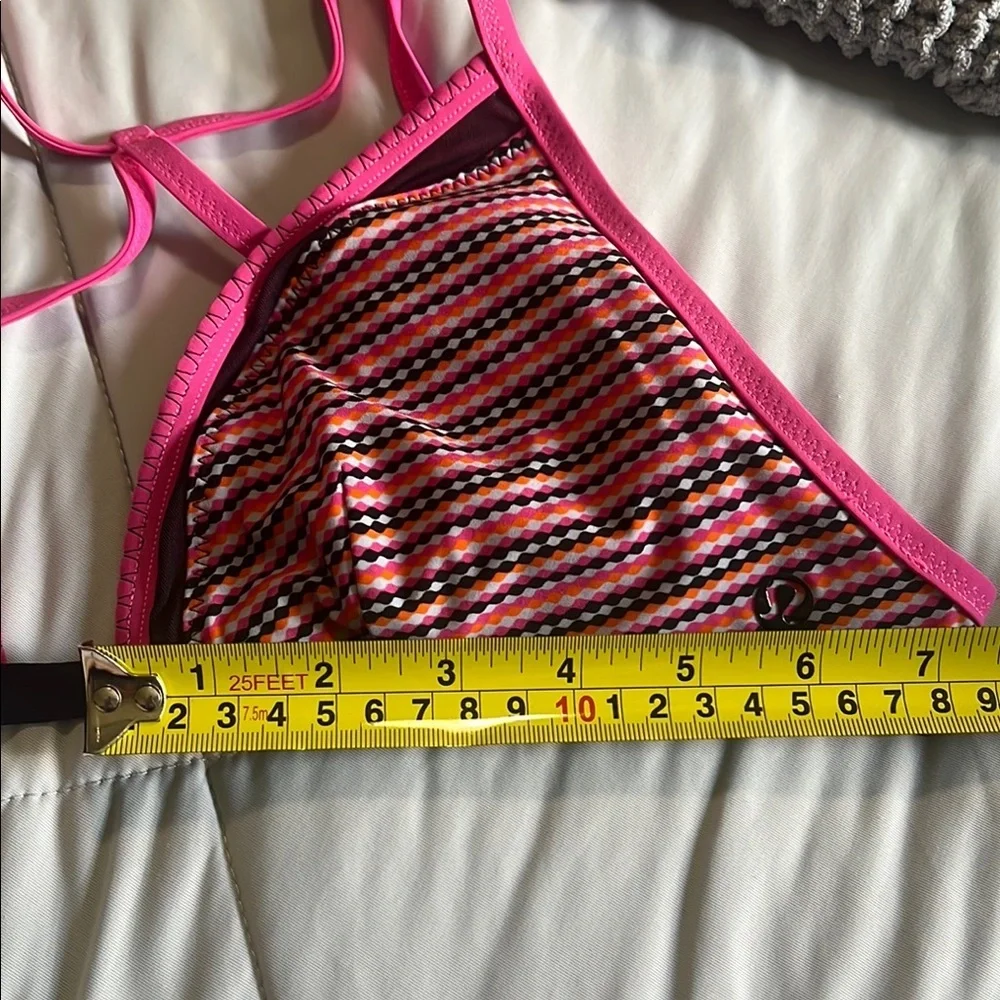 lululemon athletica Pink, Orange and Black Bikini Top
